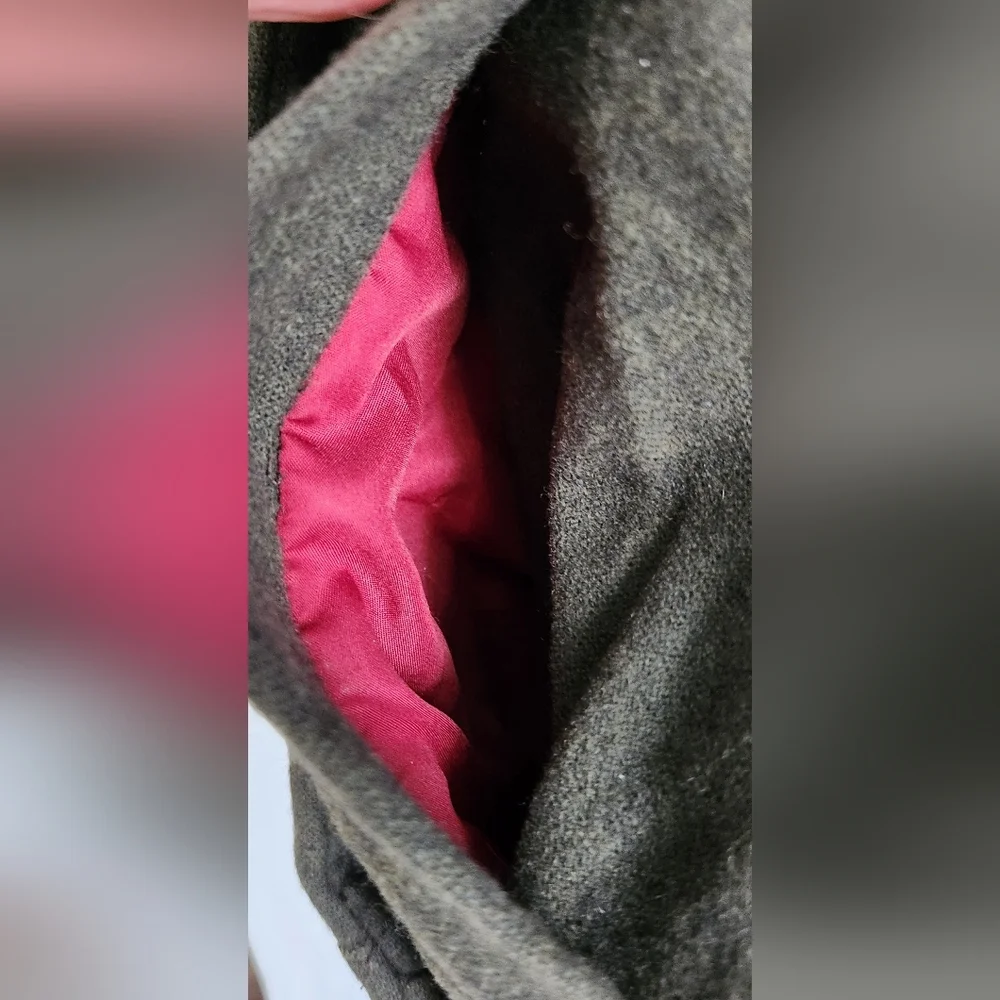 Nice Wool olive green jacket with lace inserts - Picture 7 of 7